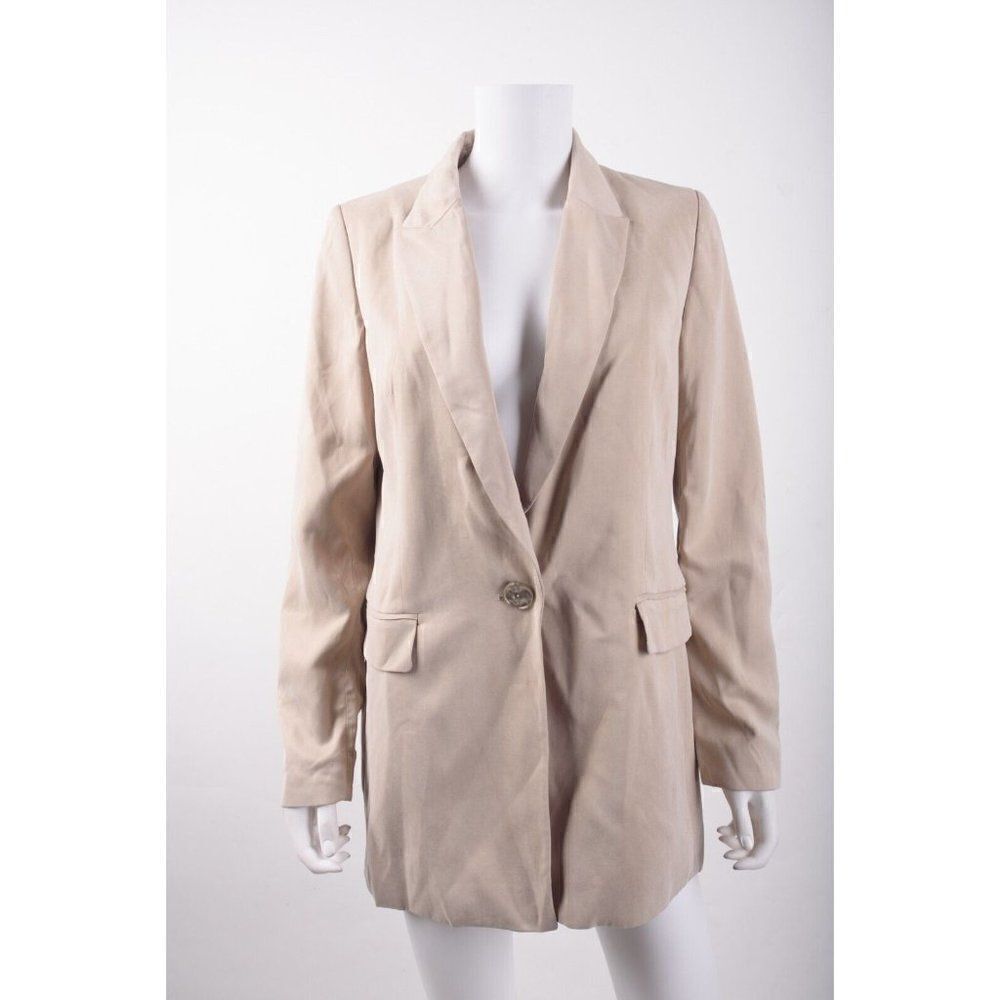 Massimo Dutti Womans Blazer Suit Jacket Cupro US 10 EU 42 Brown Tan 6024/524 NWT